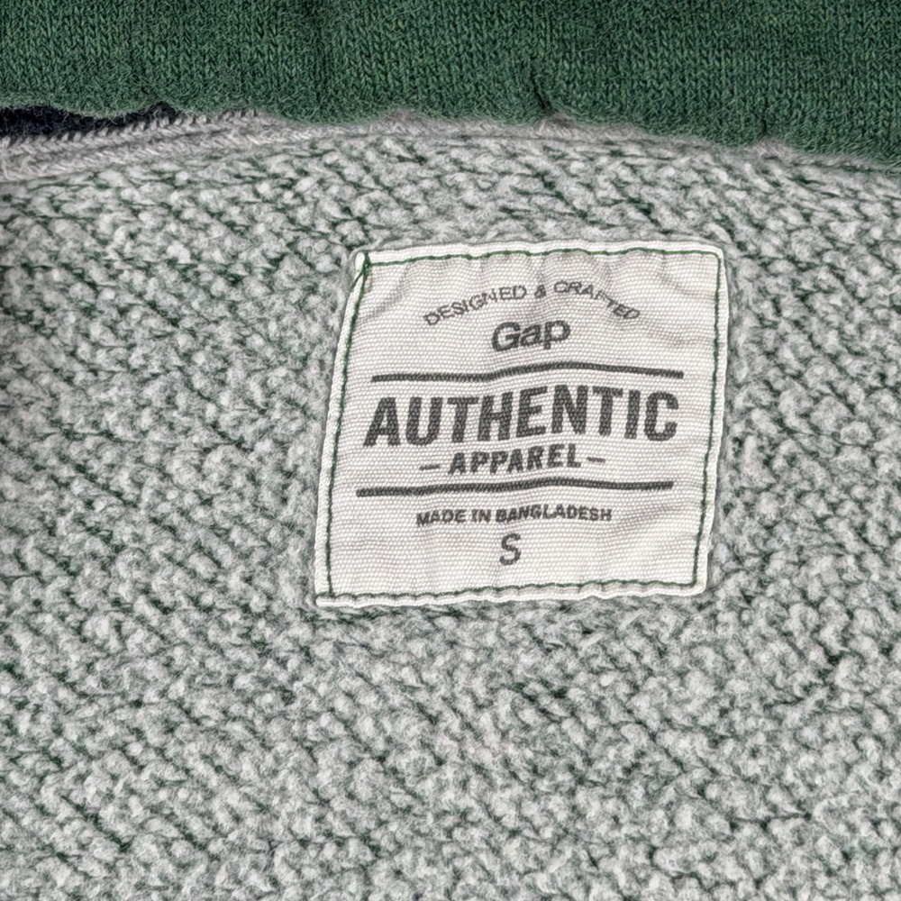 Gap Authentic Apparel Men Green Full Zip Hoodie Logo Small Embroidered 603034-01 - Picture 7 of 13